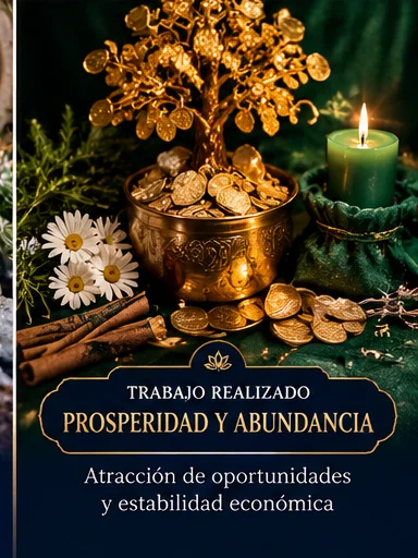Ilustración de prosperidad y abundancia con velas y elementos decorativos